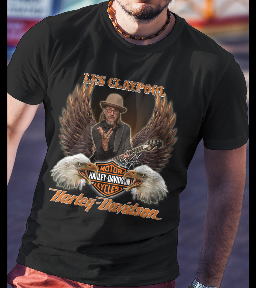 Les Claypool Harley Davidson Motorcycles Eagles T-Shirt
