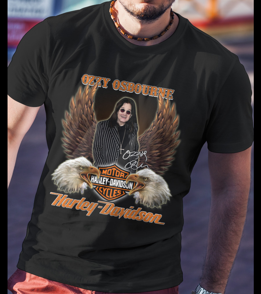 Ozzy Osbourne Harley Davidson Motor Cycles T-Shirt