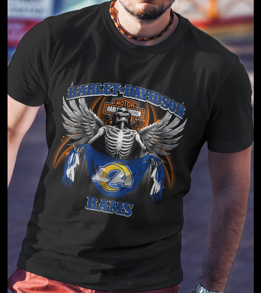 Harley Davidson Motor Los Angeles Rams T-Shirt