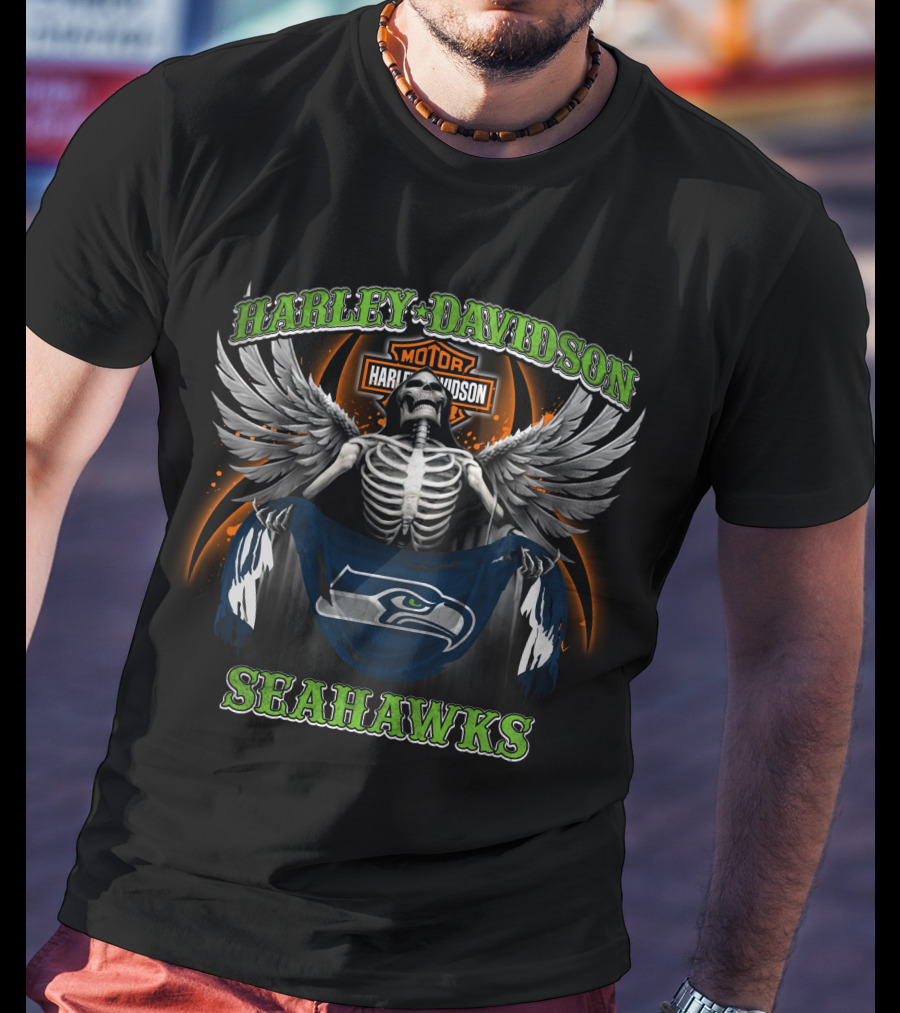Harley Davidson Motor Seattle Seahawks T-Shirt