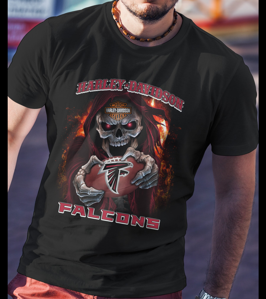 Harley Davidson Motor Cycles Falcons Skull T-Shirt