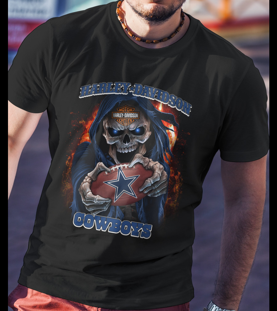 Harley Davidson Motor Cycles Cowboys Skull T-Shirt