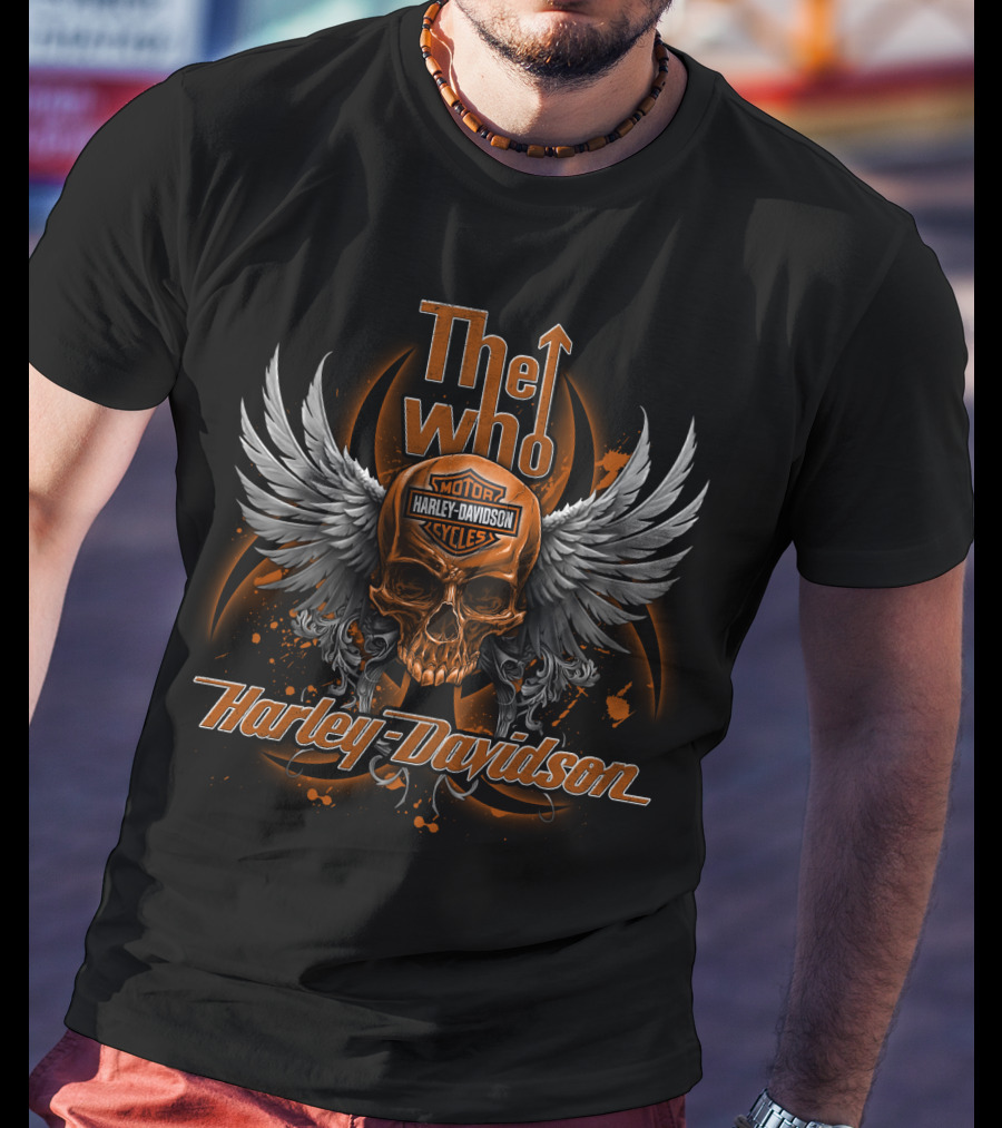 The Who Harley Davidson Skull Wings Motor Cycles T-Shirt