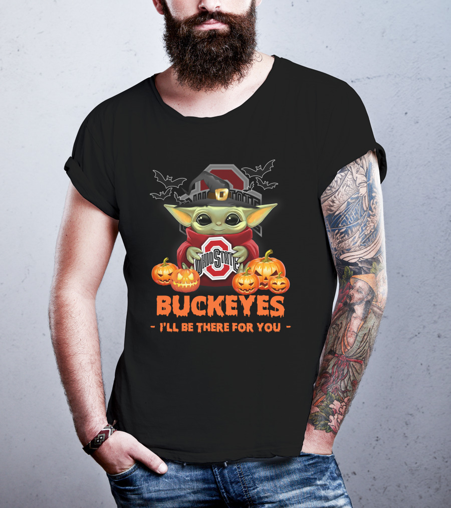 Ohio State Buckeyes Baby Yoda Halloween I'll Be There For You T-Shirt