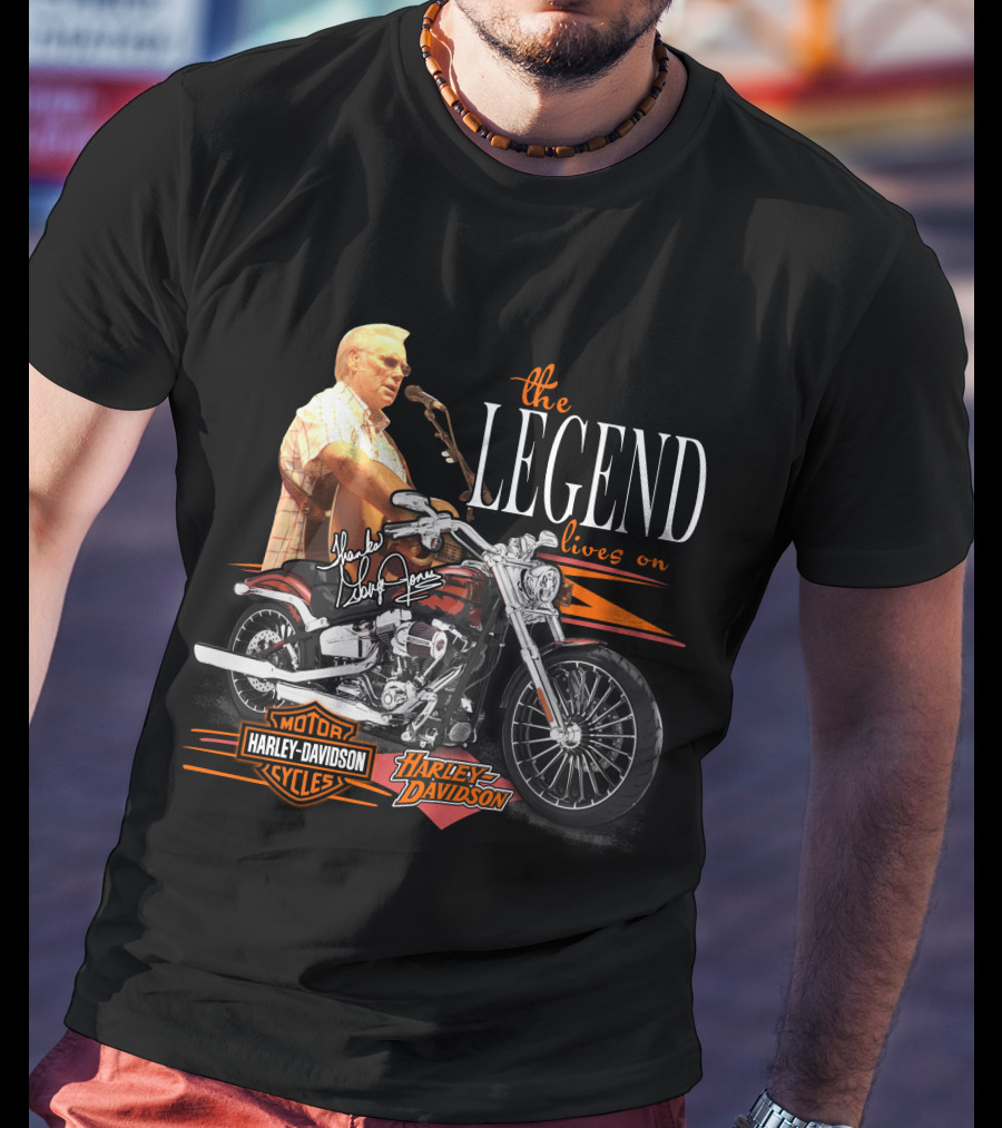 The Legend Lives On George Jones Harley Davidson Cycles T-Shirt