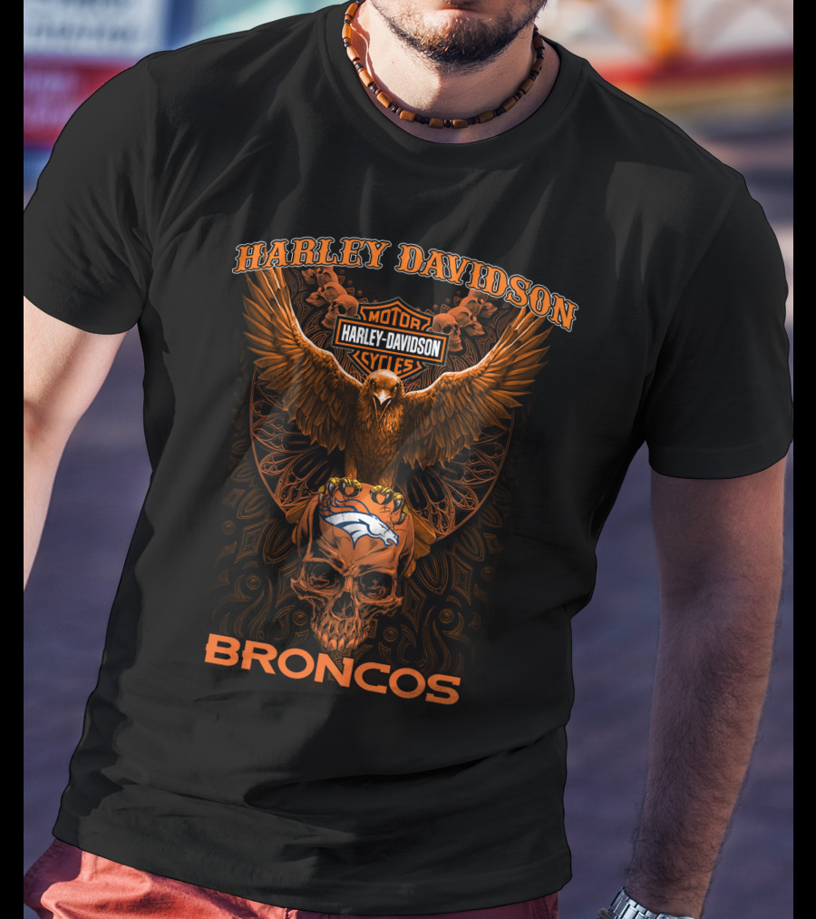 Harley Davidson Motorcycles Broncos T-Shirt