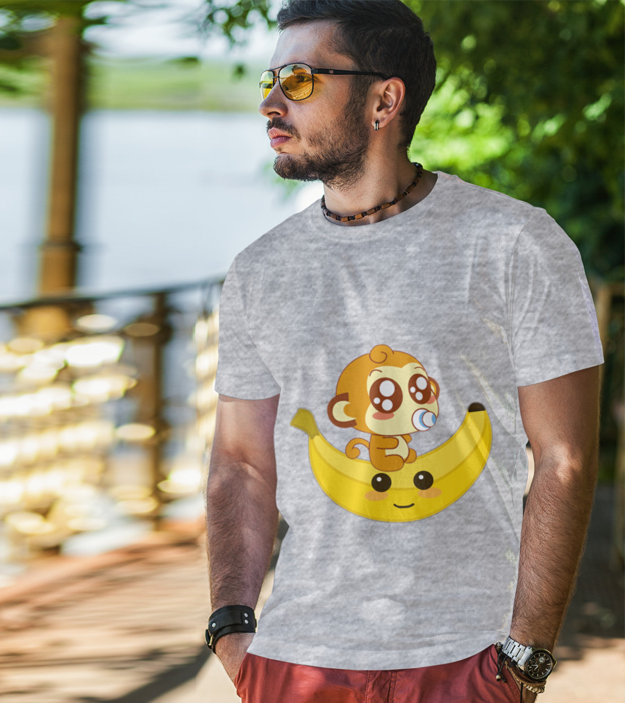 Monkey Baby Banana Kawaii T-Shirt