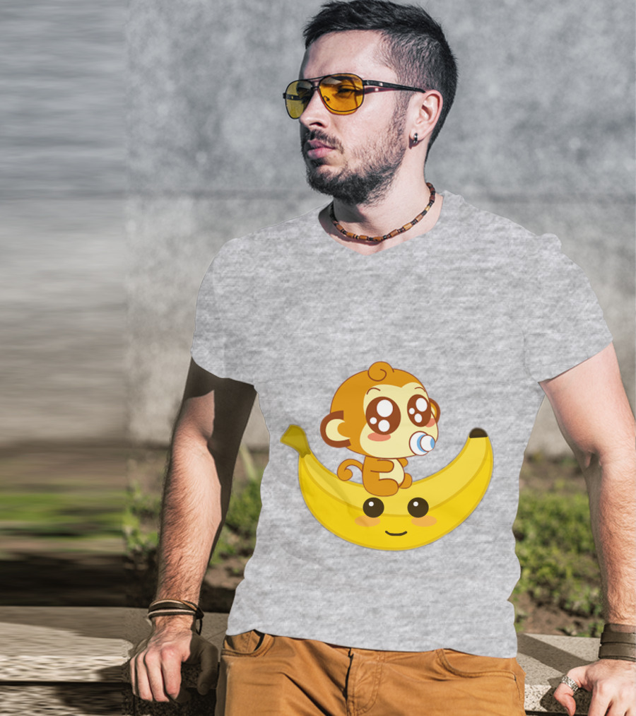 Monkey Baby Banana Kawaii T-Shirt