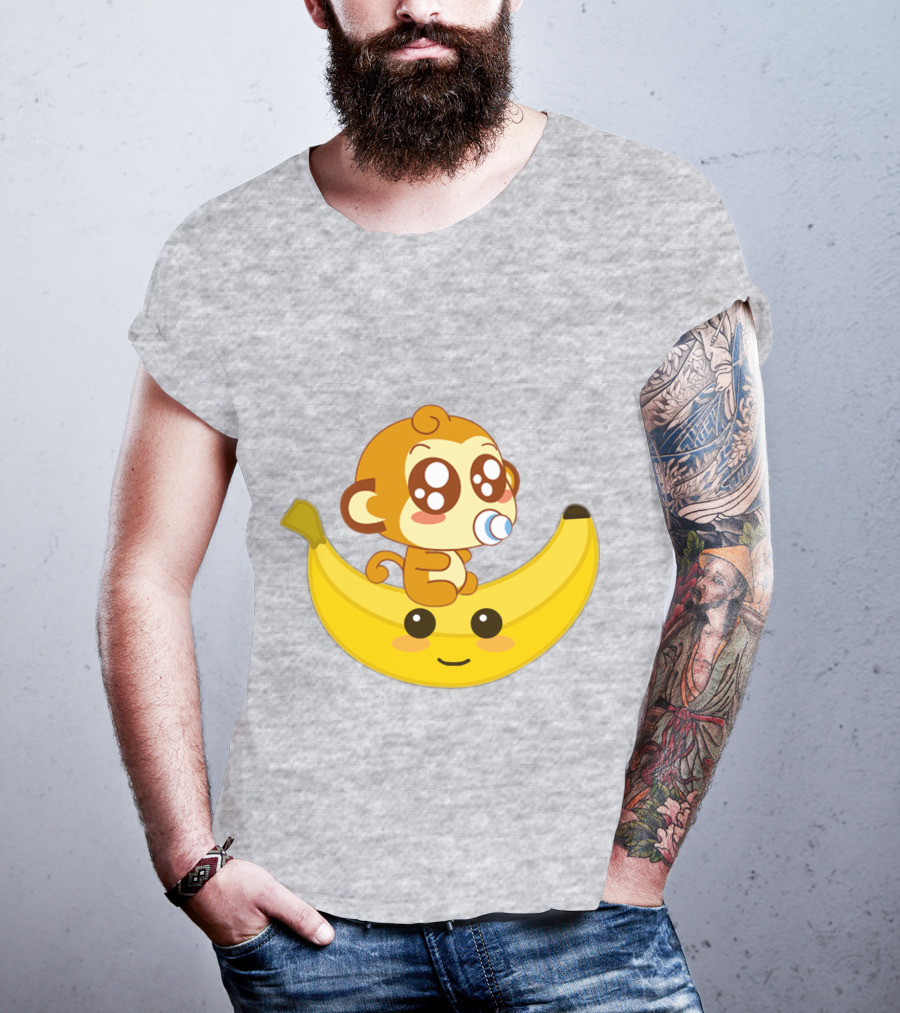 Monkey Baby Banana Kawaii T-Shirt