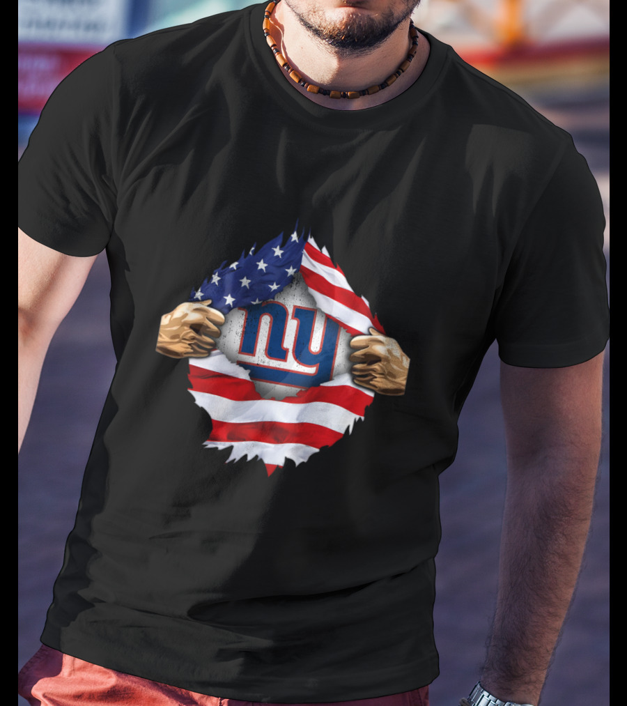 New York Giants USA Flag Football Fan Gear T-Shirt