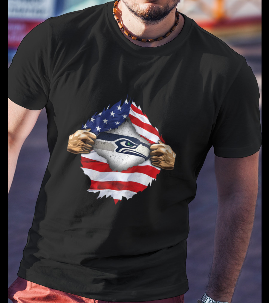 Seattle Seahawks American Flag Pride T-Shirt