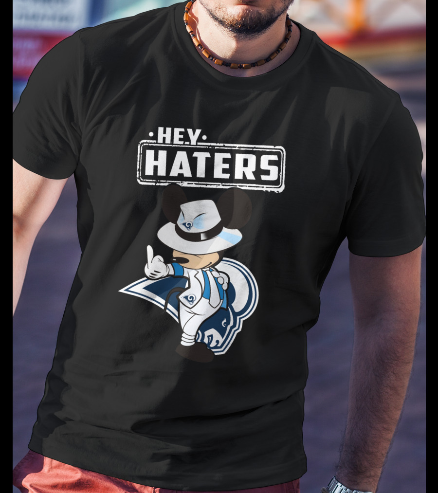 Hey Haters Rams Mascot Mickey Mouse Gangster T-Shirt