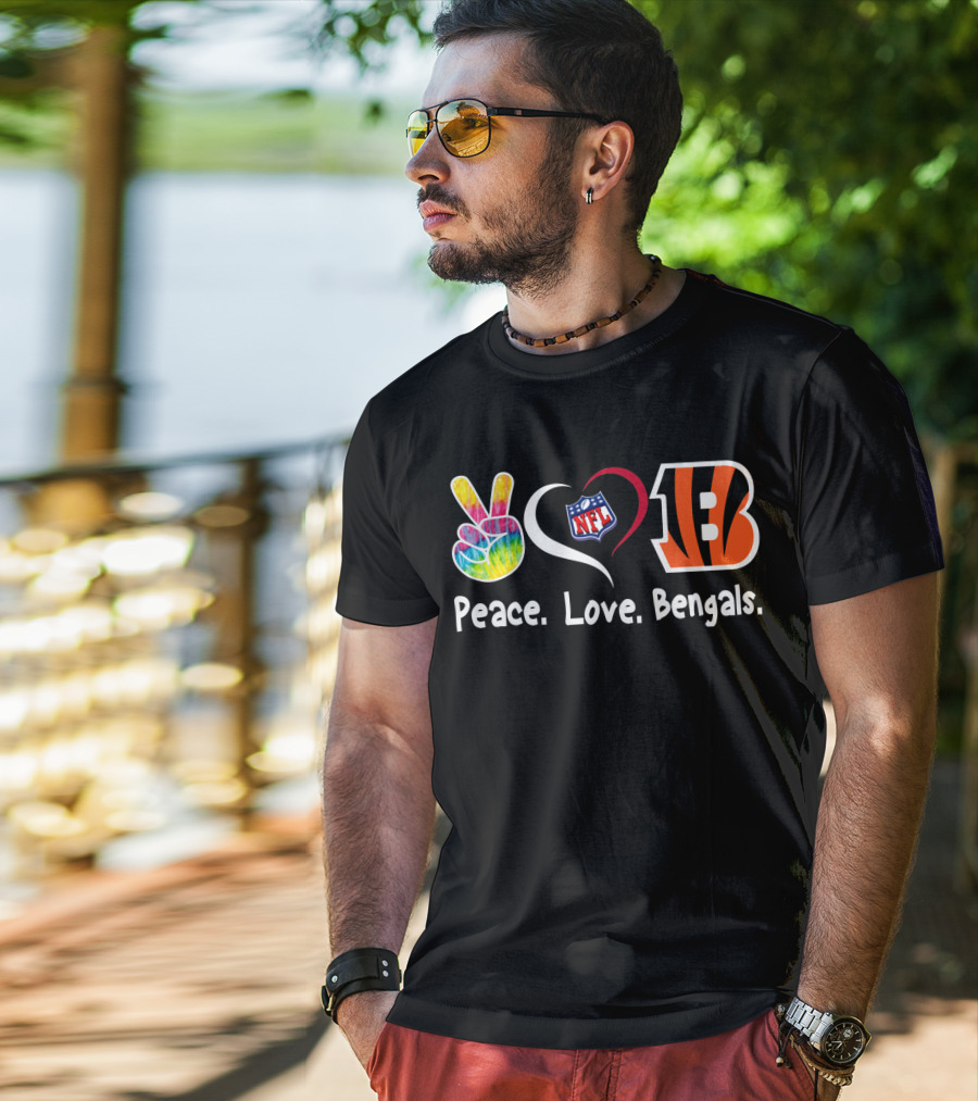 Peace Love NFL Bengals T-Shirt