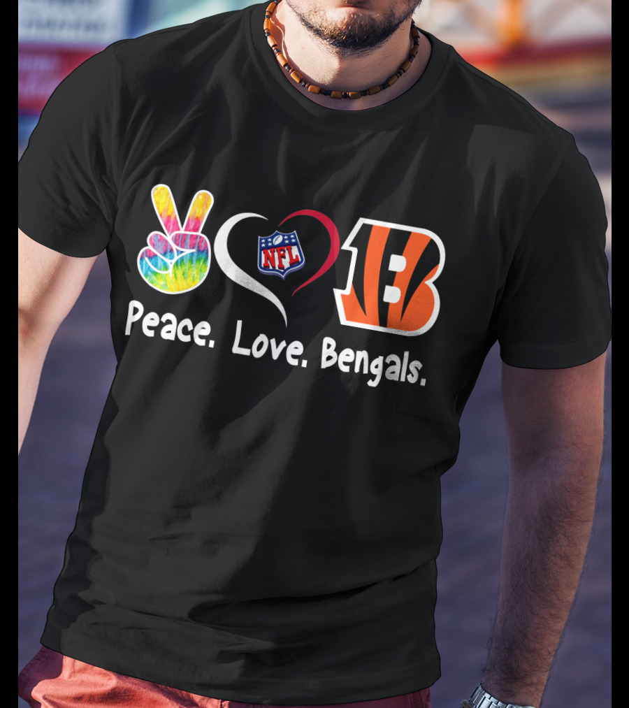 Peace Love NFL Bengals T-Shirt