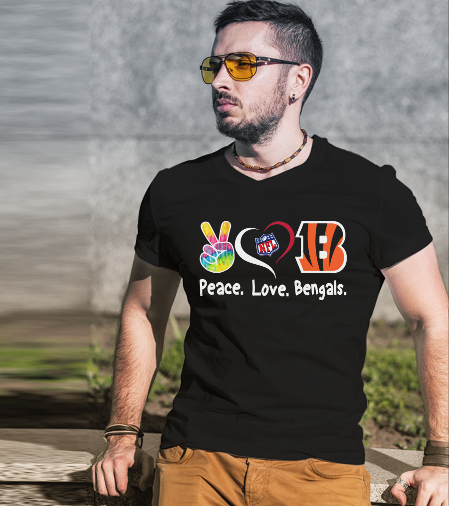 Peace Love NFL Bengals T-Shirt