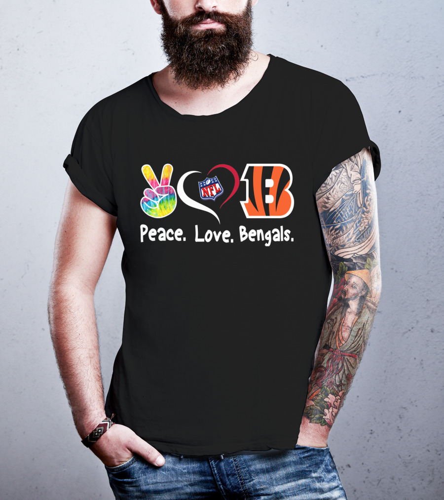 Peace Love NFL Bengals T-Shirt