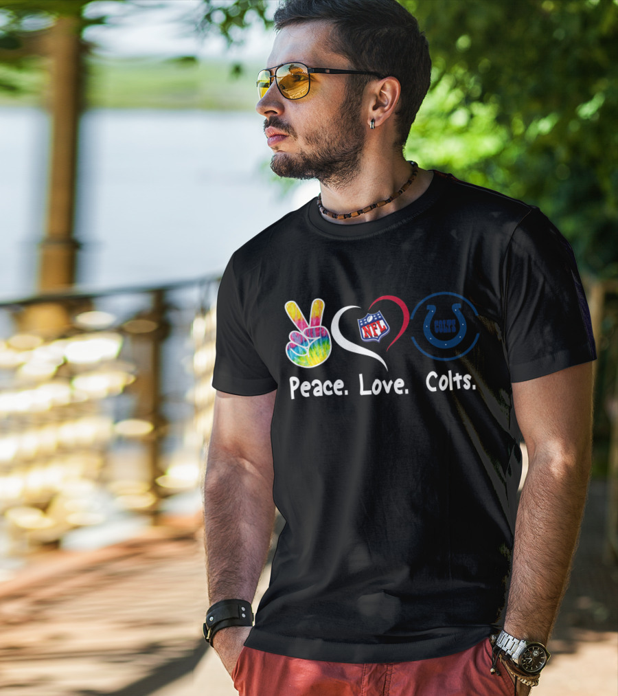 Peace Love Colts NFL Colts T-Shirt