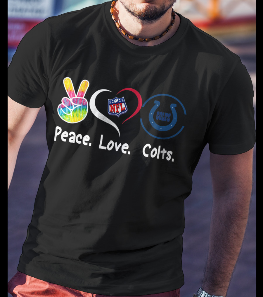 Peace Love Colts NFL Colts T-Shirt