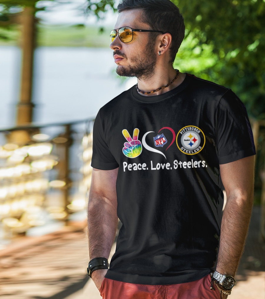 Peace Love NFL Pittsburgh Steelers T-Shirt