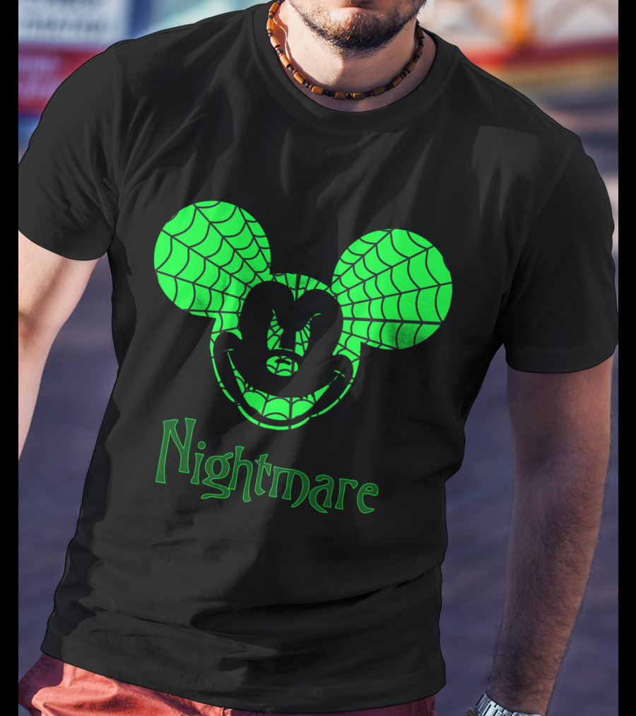 Nightmare Web Pattern Icon With Mouse Ears T-Shirt
