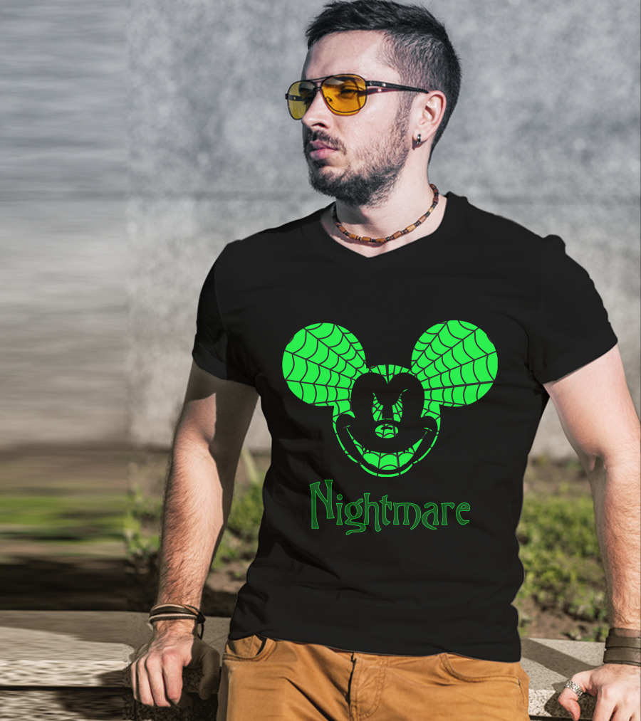 Nightmare Web Pattern Icon With Mouse Ears T-Shirt