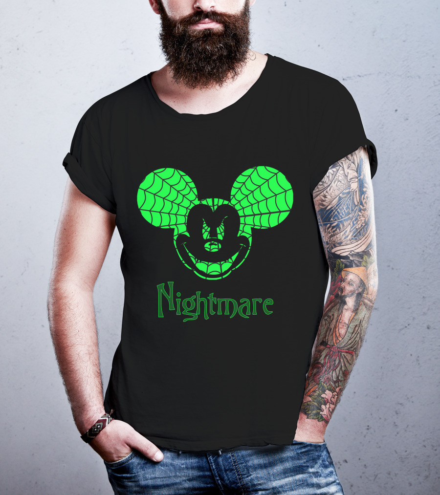 Nightmare Web Pattern Icon With Mouse Ears T-Shirt