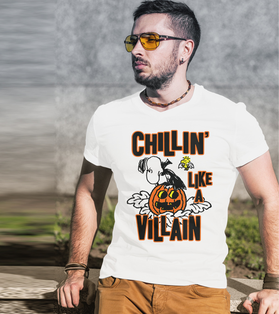 Chillin’ Like A Villain Halloween Pumpkin And Characters T-Shirt