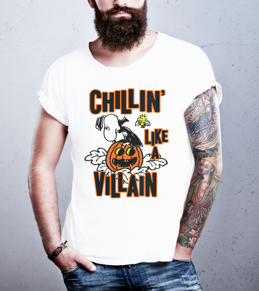 Chillin’ Like A Villain Halloween Pumpkin And Characters T-Shirt
