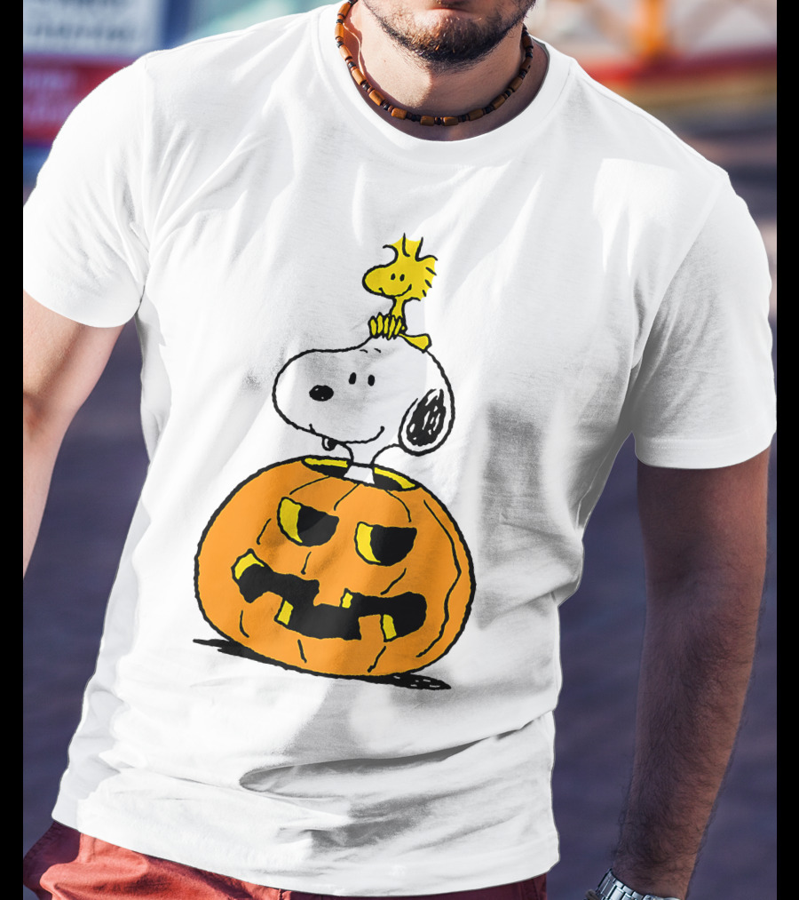 Halloween Snoopy Woodstock Pumpkin Peanuts Cartoon T-Shirt