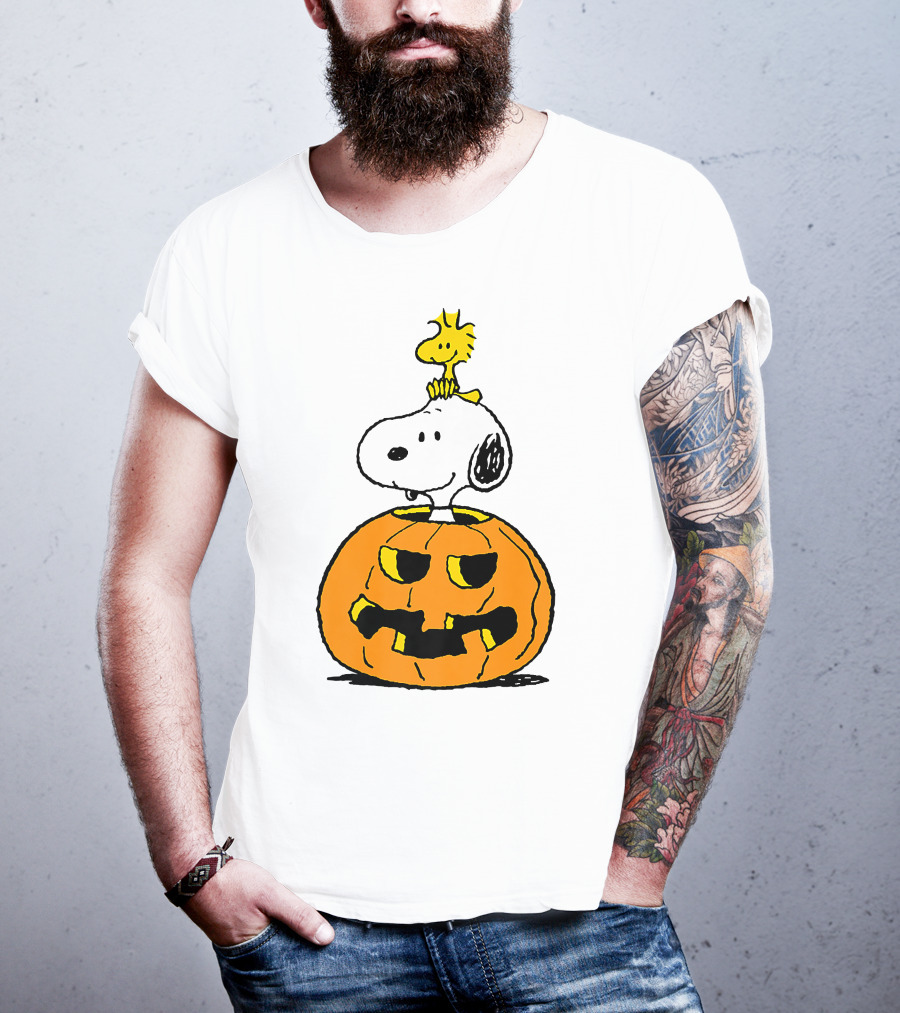 Halloween Snoopy Woodstock Pumpkin Peanuts Cartoon T-Shirt