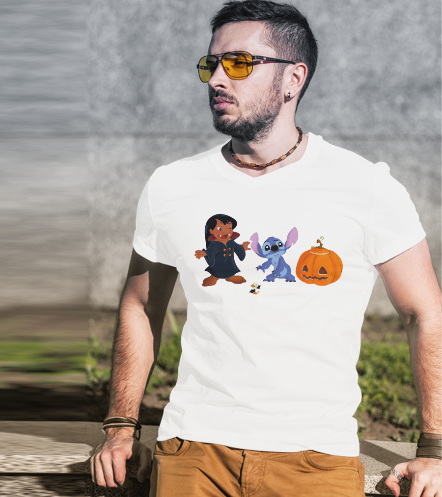 Halloween Stitch Lilo Vampire Costume Pumpkin T-Shirt