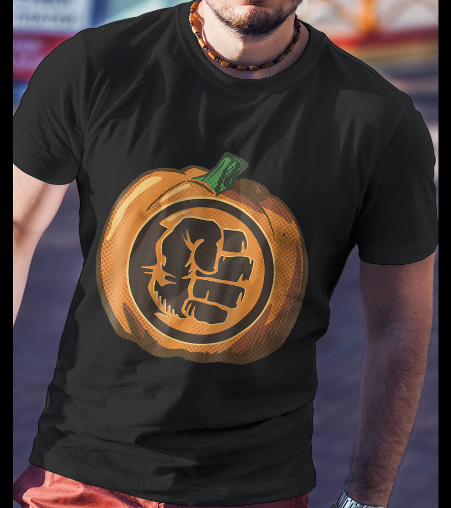 Hulk Fist Pumpkin Halloween Fusion In Comic T-Shirt