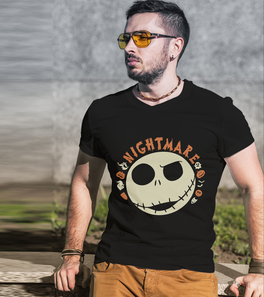 The Nightmare Before Christmas Jack Skellington Halloween Face T-Shirt