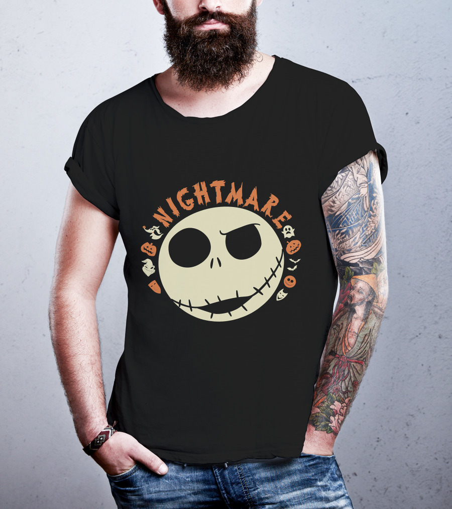 The Nightmare Before Christmas Jack Skellington Halloween Face T-Shirt