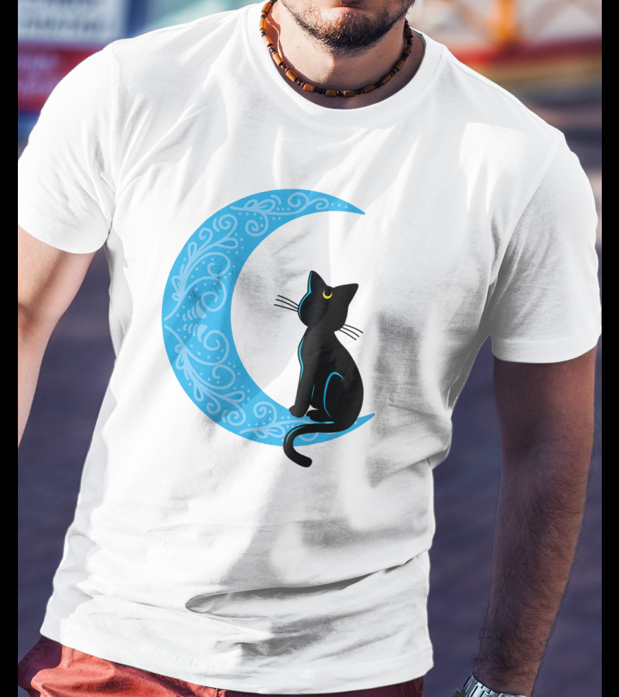 Black Cat Crescent Moon Sailor Guardian T-Shirt