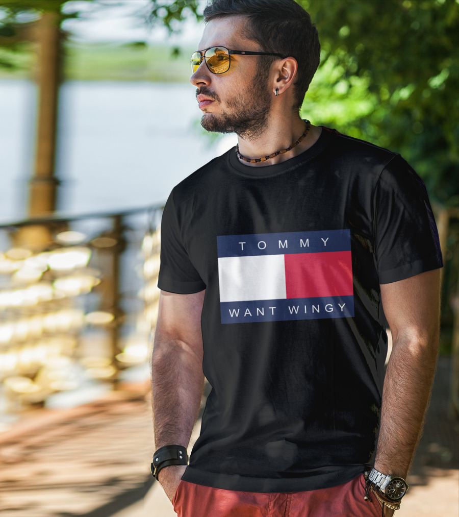 TOMMY WANT WINGY Red White Blue T-Shirt