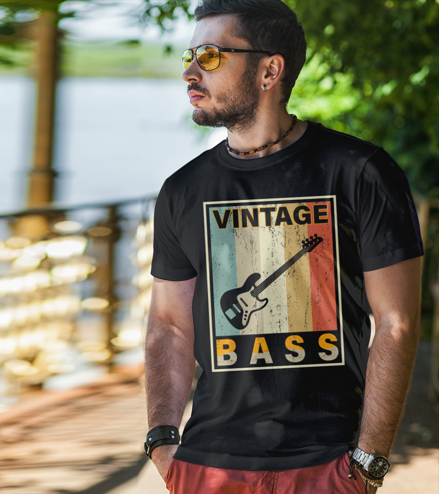 Vintage Bass Love Retro Guitar Music T-Shirt