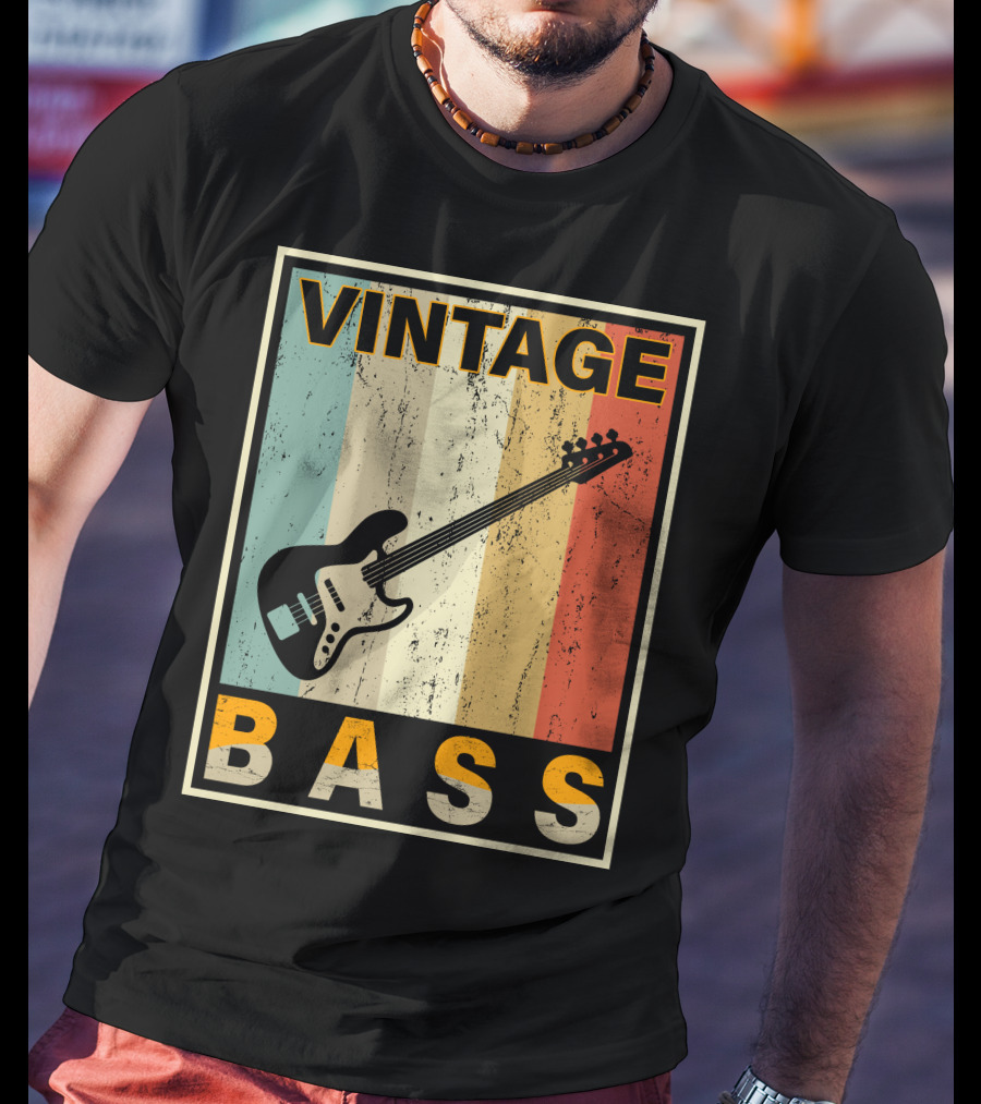 Vintage Bass Love Retro Guitar Music T-Shirt