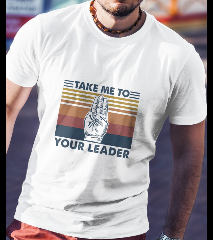 Take Me To Your Leader Retro Scout Hand Signal T-Shirt