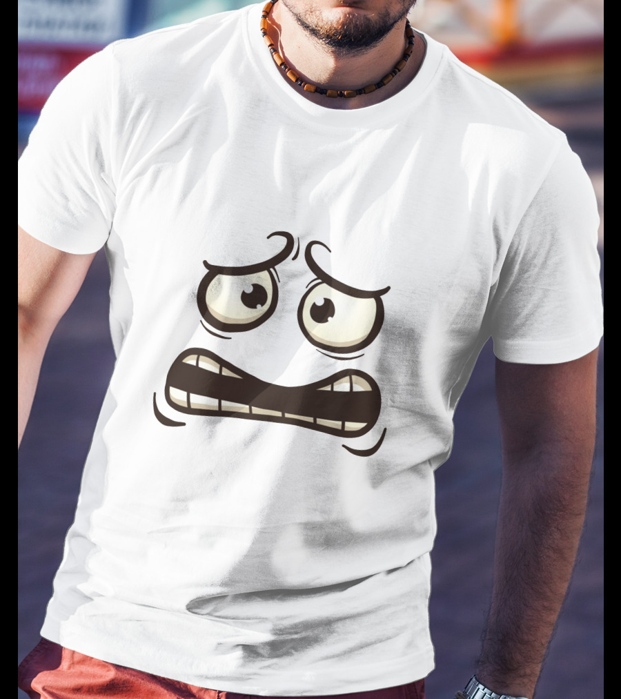 Cute Funny Ghost Monster Face Expression Halloween Costume Adults Kids T-Shirt