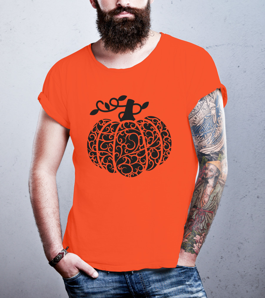 Fall Pumpkin Swirly Pumpkin Women Cute Fall T-Shirt
