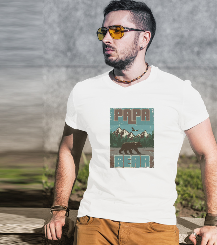 Papa Bear Mountains And Forest T-Shirt
