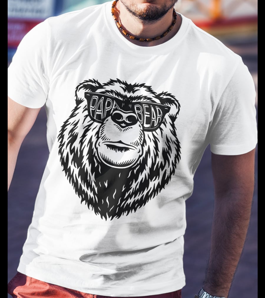 Papa Bear Sunglasses Daddy Bear T-Shirt