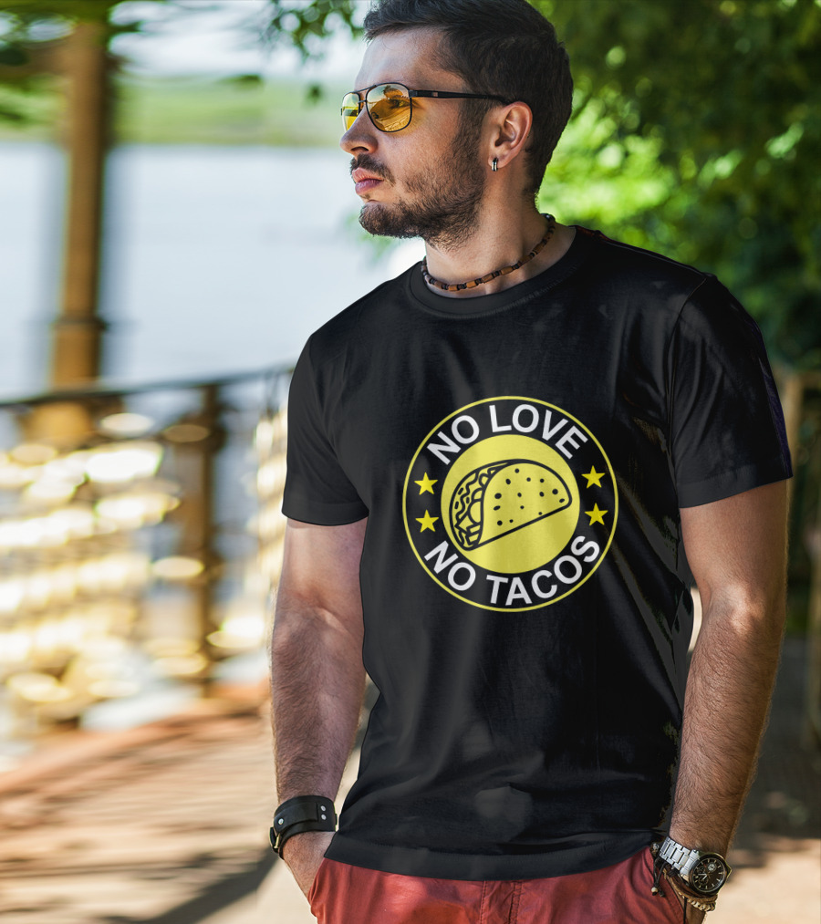 No Love No Tacos Taco Circle Stars T-Shirt