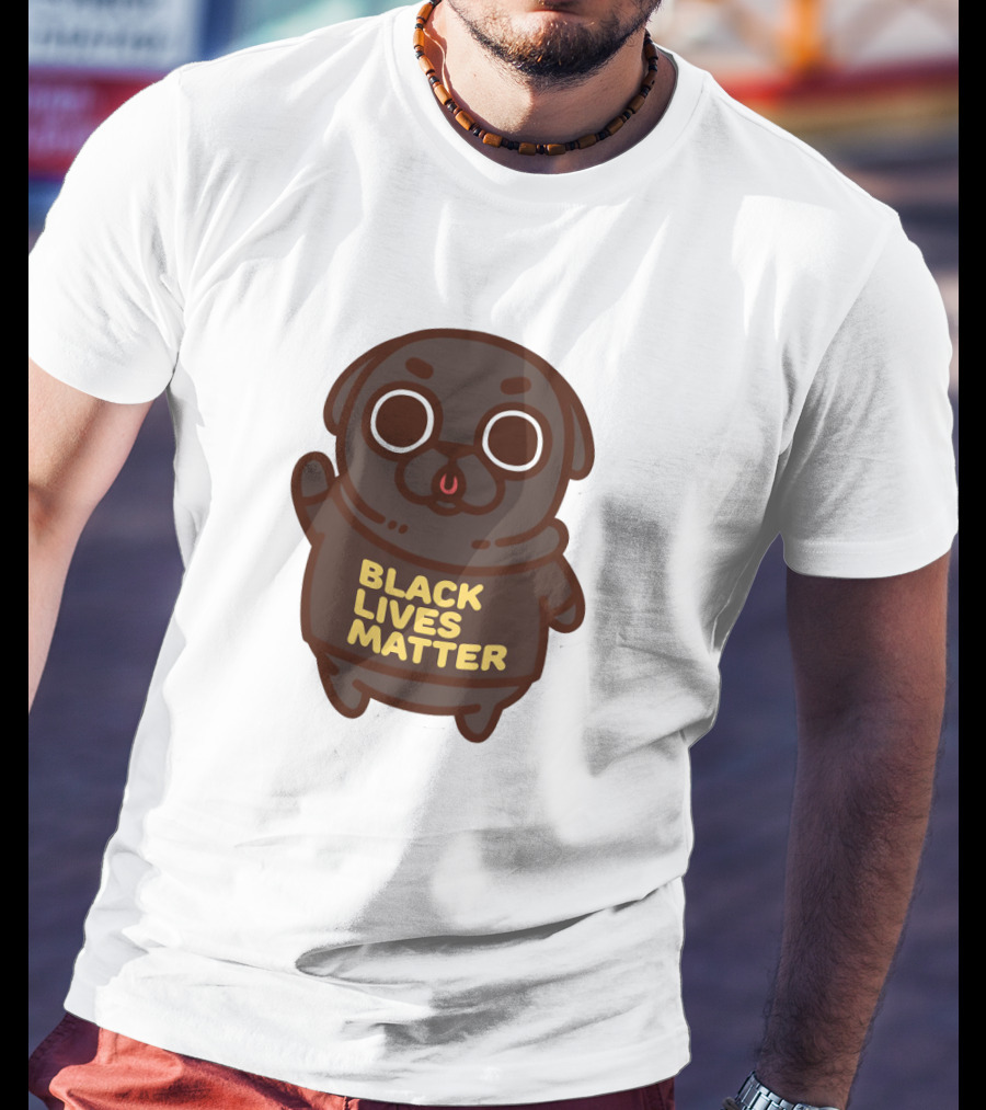 Cute Funny Pug Black Lives Matter T-Shirt