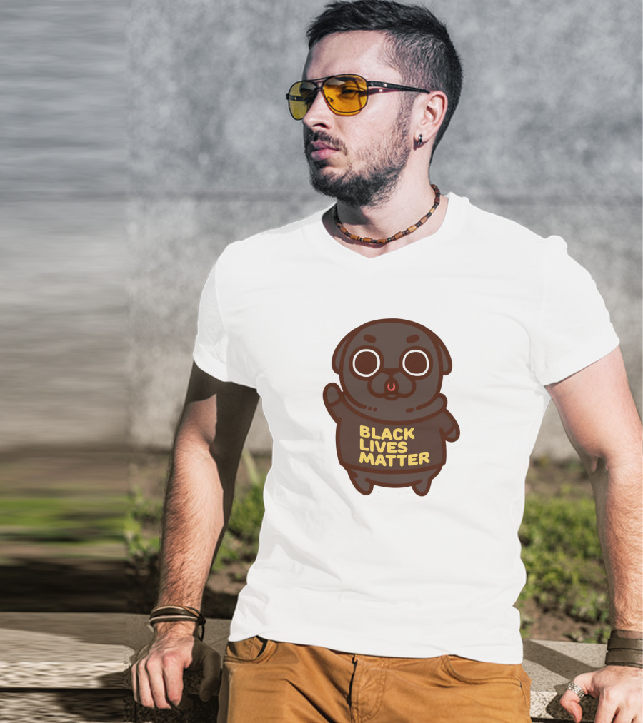 Cute Funny Pug Black Lives Matter T-Shirt