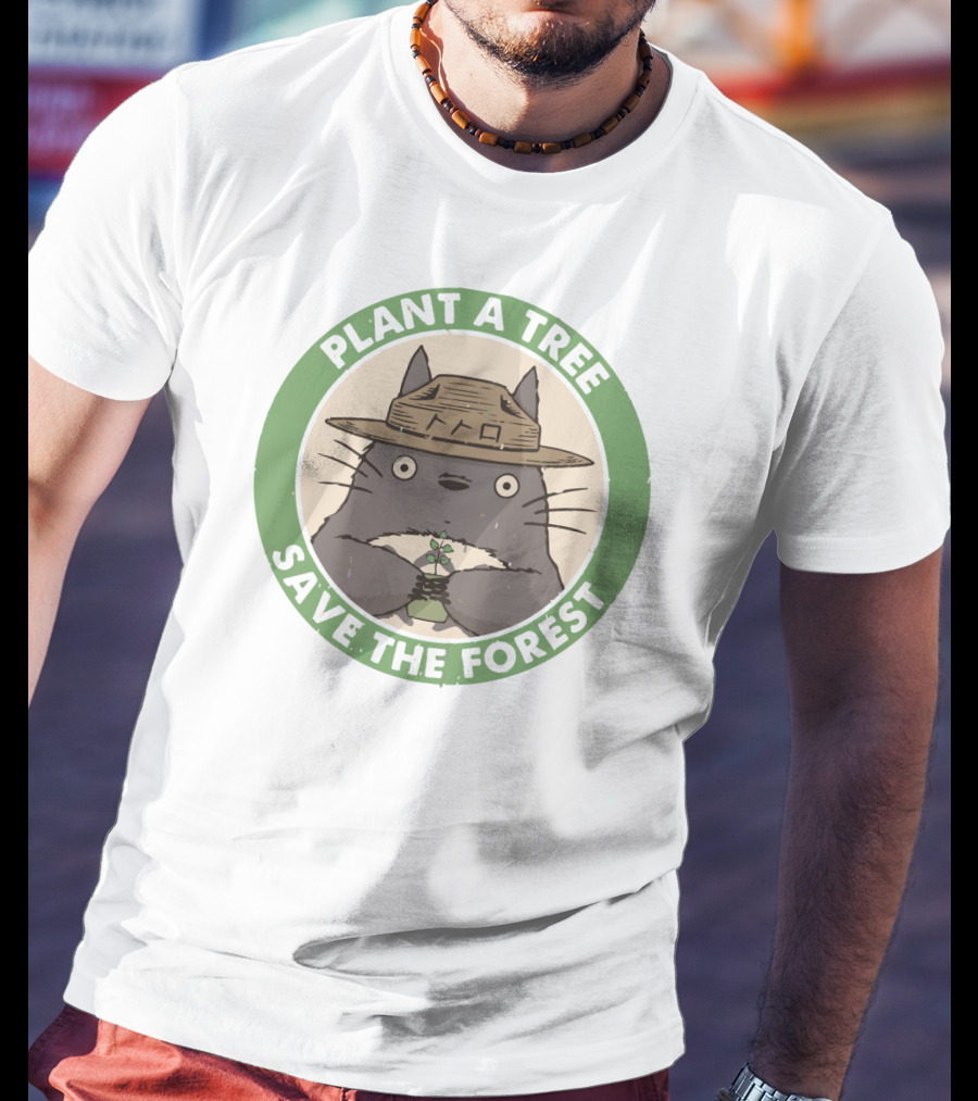 Plant A Tree Save The Forest Totoro Badge T-Shirt