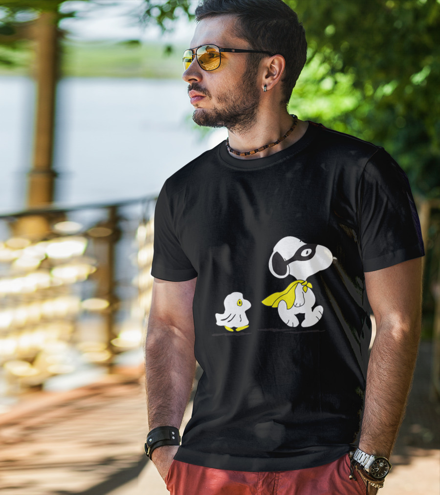 Snoopy Superhero With Woodstock Sidekick T-Shirt