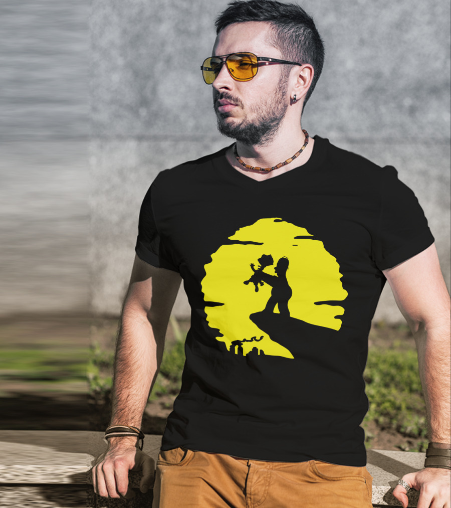 The Simpsons Homer Strangling Bart Lion King Cliff T-Shirt