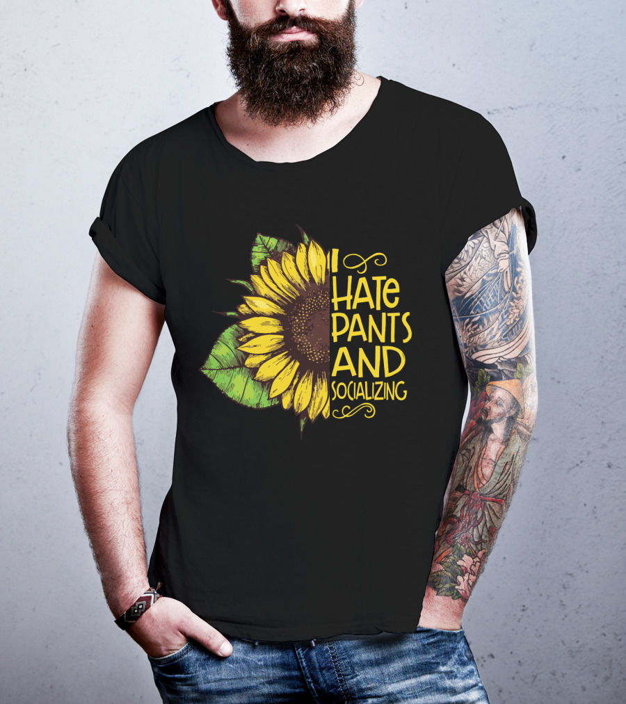 Sunflower I Hate Pants And Socializing Funny Girls' T-Shirt